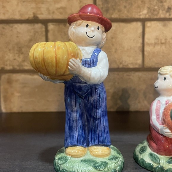 Country Fences by NORITAKE Country Father, Mother,  Daughter  Candlesticks Fall - Picture 6 of 11